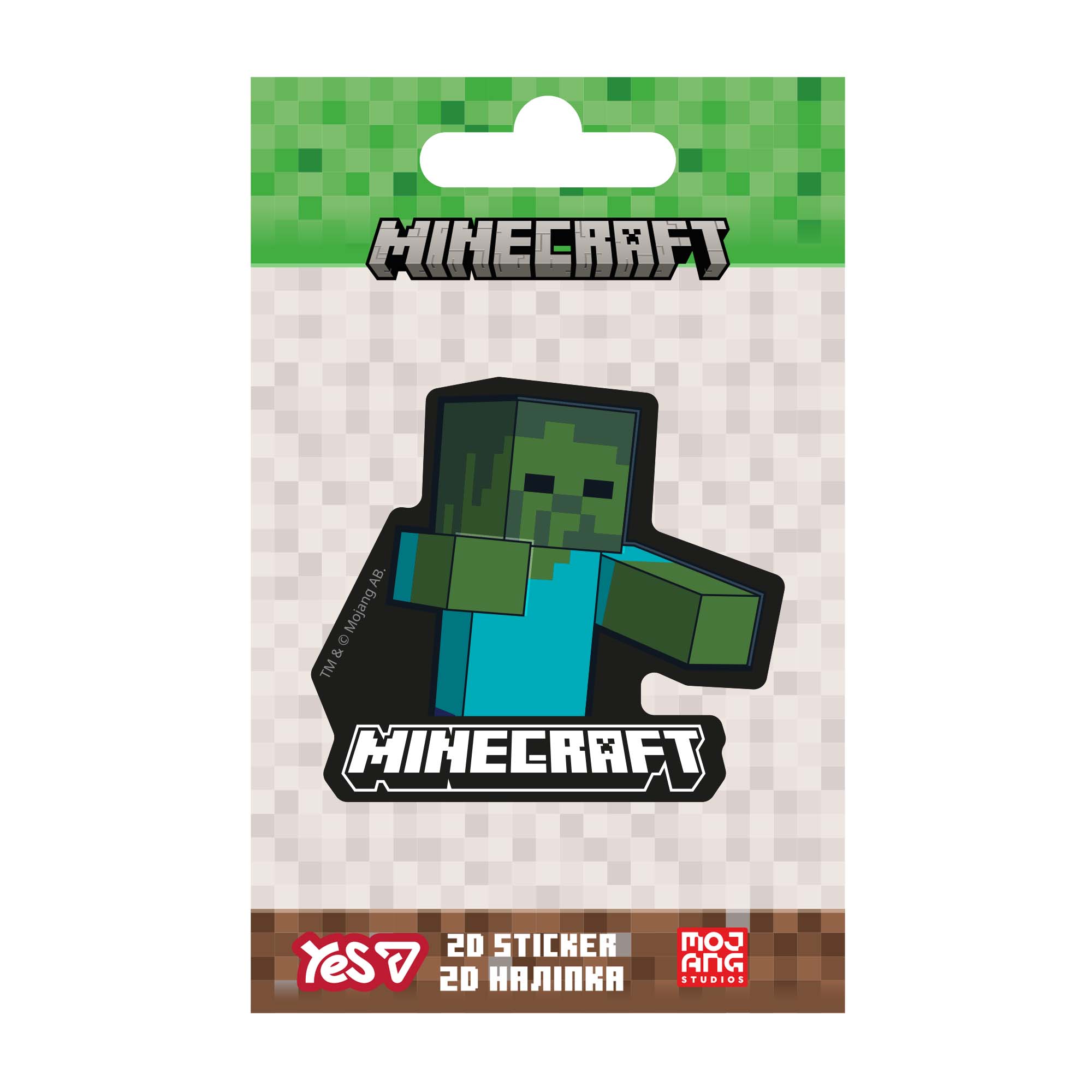 Наліпка "YES" /708597/ 2D "Minecraft.Zombie" (1/10/100)