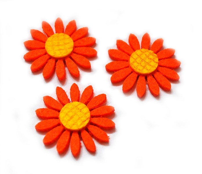 Blank "Diamond handles" /120214/ "Chamomile", 4 cm, 50 pcs in a pack, orange