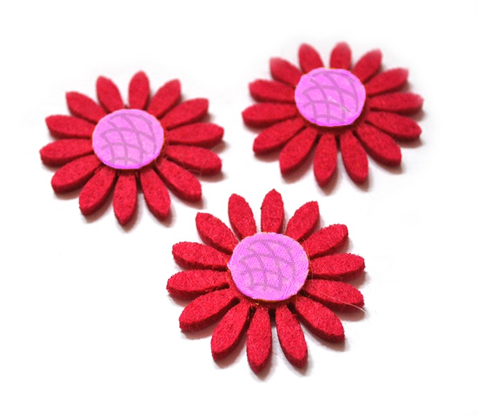 Blank "Diamond handles" /120216/ "Chamomile", 4 cm, 50 pcs in a pack, raspberry