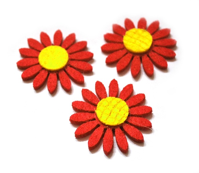 Blank "Diamond handles" /120218/ "Chamomile", 4 cm, 50 pcs in a pack, red