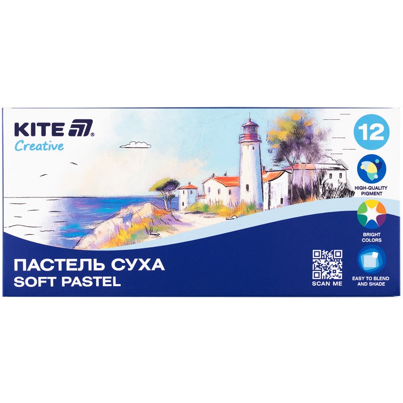 Пастель суха "KITE" /K-201-12/ 12 кол. "Creative" (1/12/72)