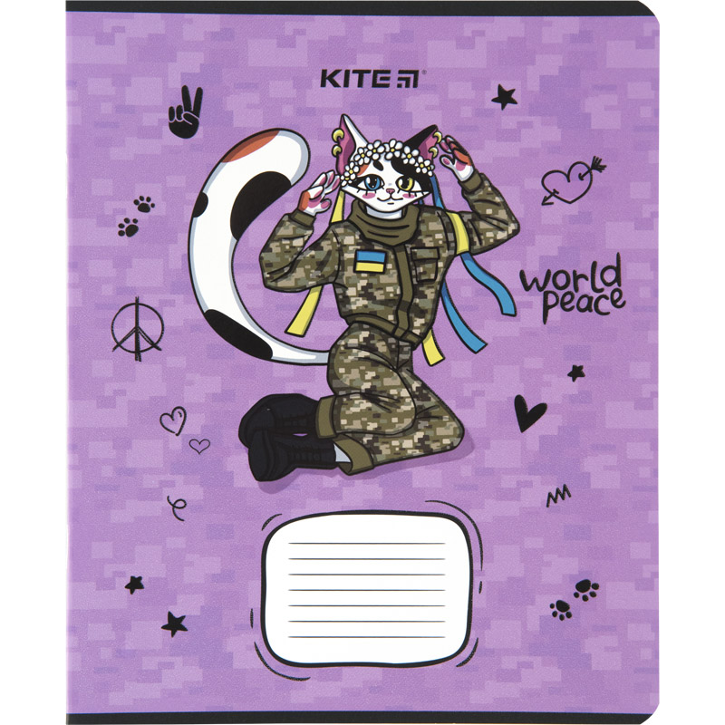 Зошит уч. "Kite" 12арк.== /K23-234-1/ "Хоробрі тварини"  гібр. лак + УФ лак (25/600)