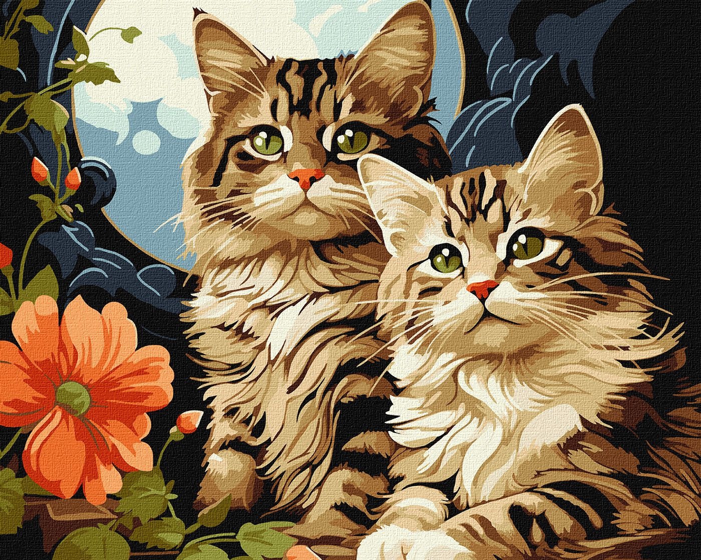 Painting by numbers "Ideyka" /KHO6574/ "Magic cats" 40*50cm