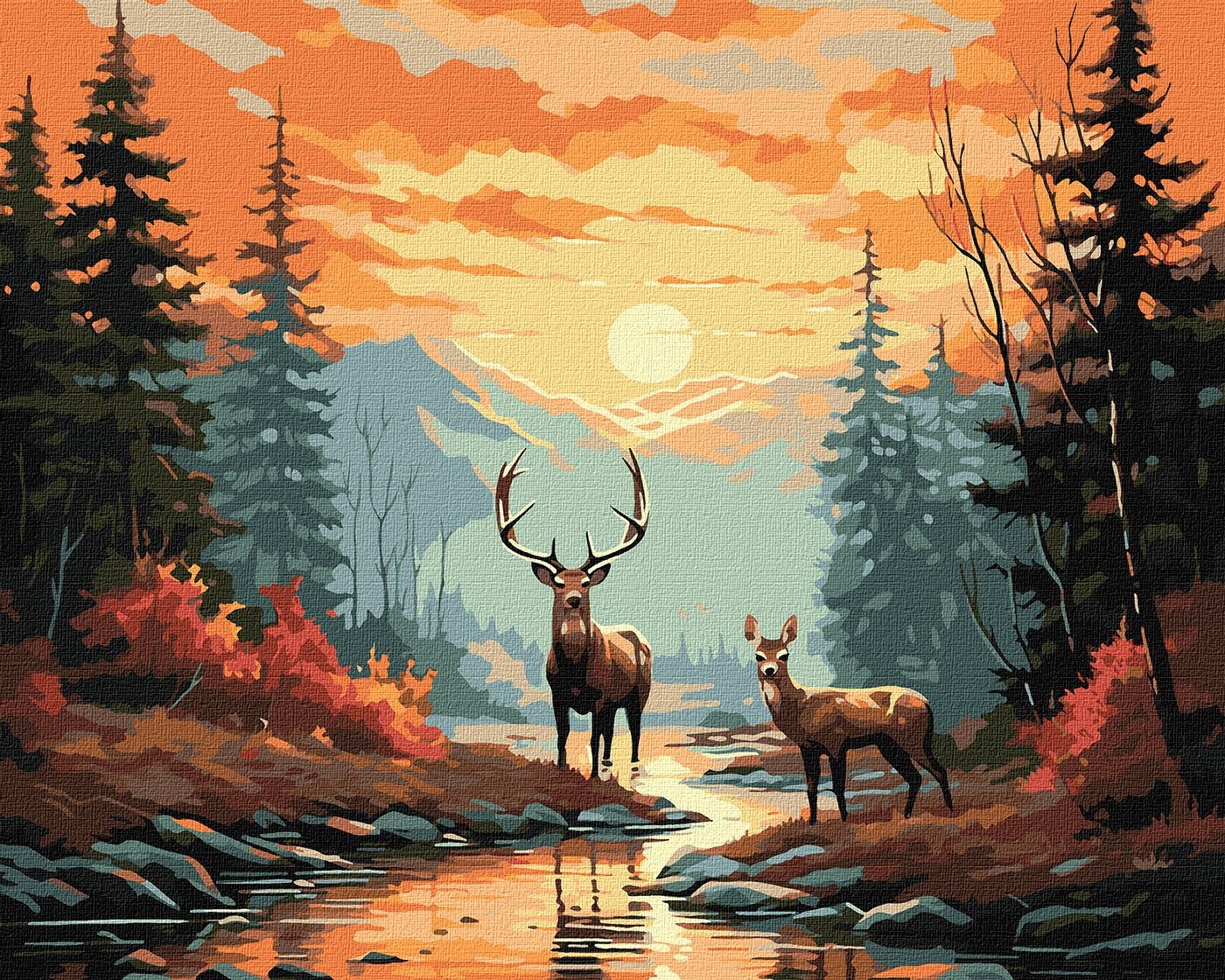 Painting by numbers "Ideyka" /KHO6576/ "Elegant deer" 40*50 cm