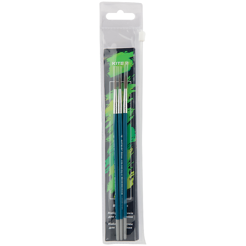 Set of brushes "Kite" /K18-349/ 3 pcs, pony round 3, 4, 5 in a pencil case (1/50/500)