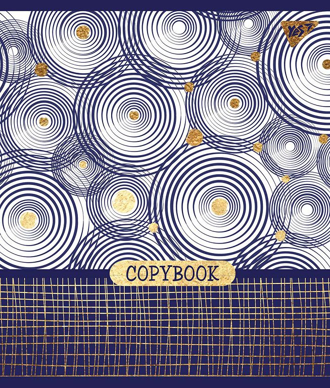 Student's notebook "YES" 48 sheets # /765274/ "Indigo" soft touch+foil gold (5/100)