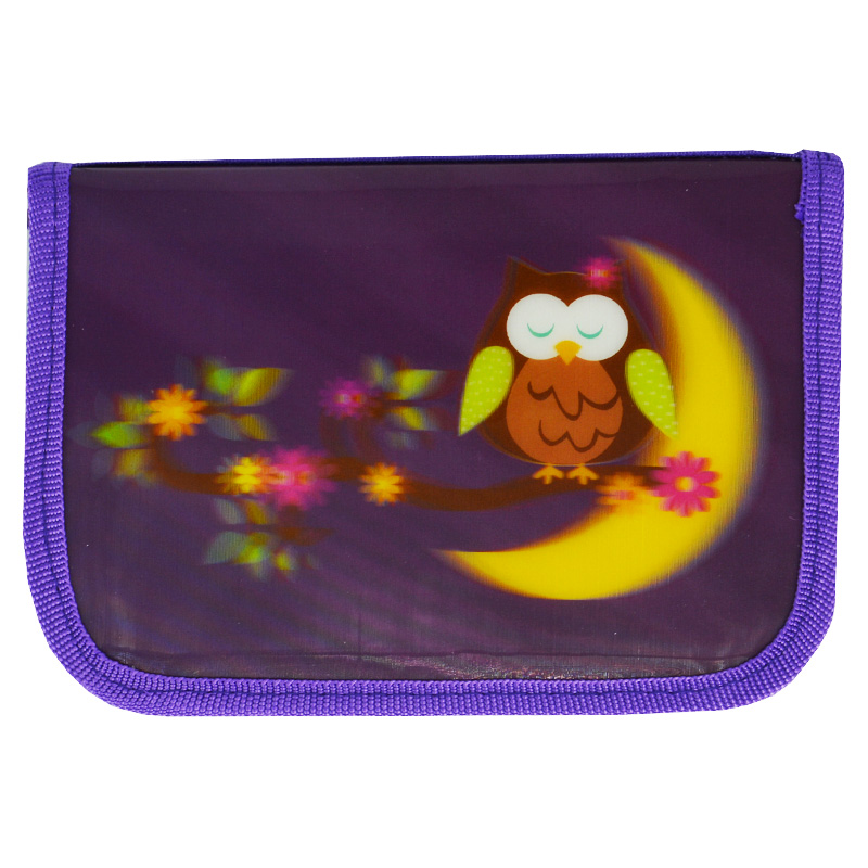 Pencil case 3D "SMILE" /01 G/ "Owl" 1 compartment, 2 compartments, without filling. 19.5*13*3.5cm (1/72)