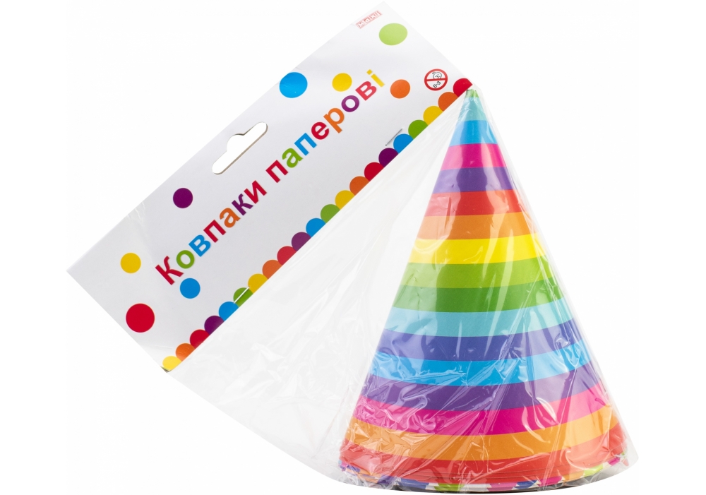 Set of caps for the head "Maxi" /MX200002/ "Confetti Rainbow" 6 pcs, mix (1/24)