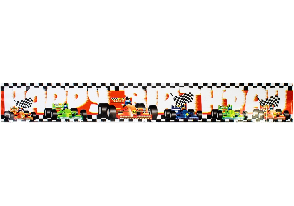 Garland-banner "Maxi" /MX43073/ "Racing "Happy Birthday"" 12.5x360 cm (/)