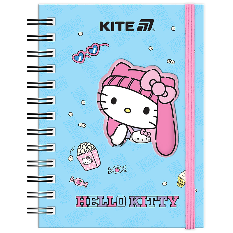 Блокнот А6/80арк. "Kite" /HK25-229-1/ вирубка, спіраль Hello Kitty (1/50)