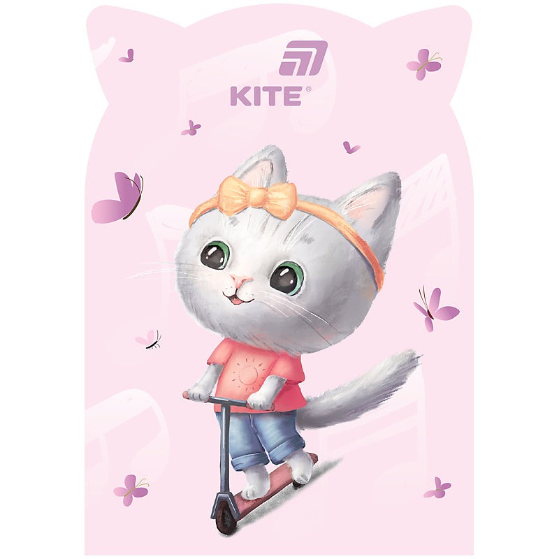 Блокнот В6/48арк. "Kite" /K25-461-2/ м'яка обкл. Pink cat (1/50)