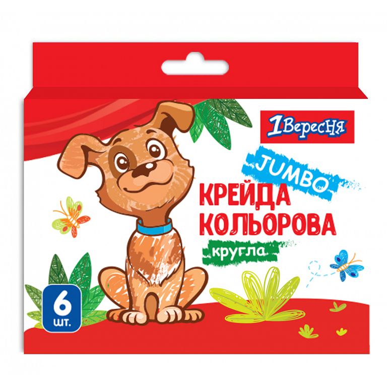 Крейда кольорова 6 шт. JUMBO "1В" /400440/ "Zoo Land" (1/12/72)