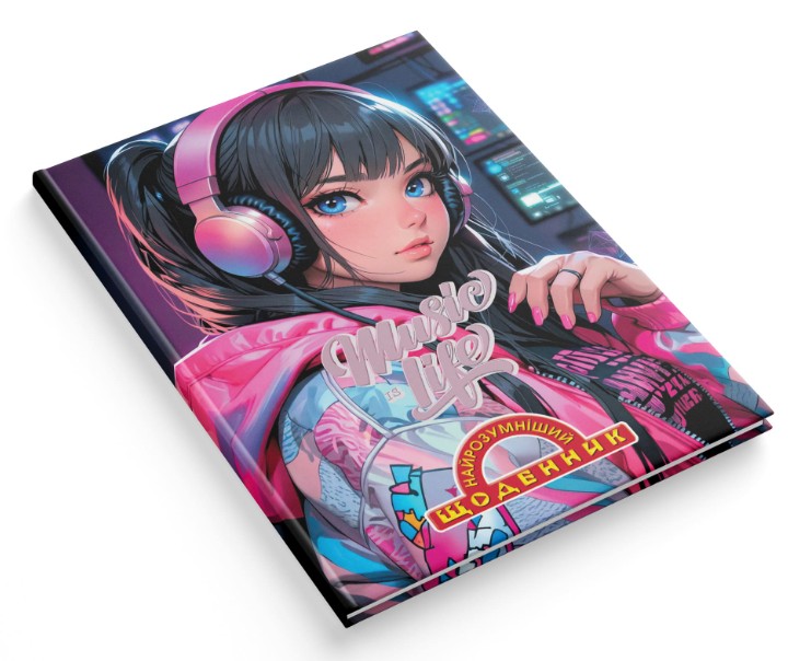 School diary "The Smartest" TV broadcast. /1B3563/ 80 pages. 170x240 mm "Music Lover Girl" (1/20)