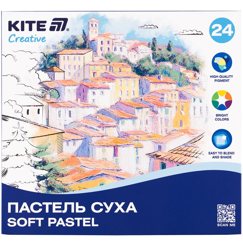 Пастель суха "KITE" /K-201-24/ 24 кол. "Creative" (1/12/48)