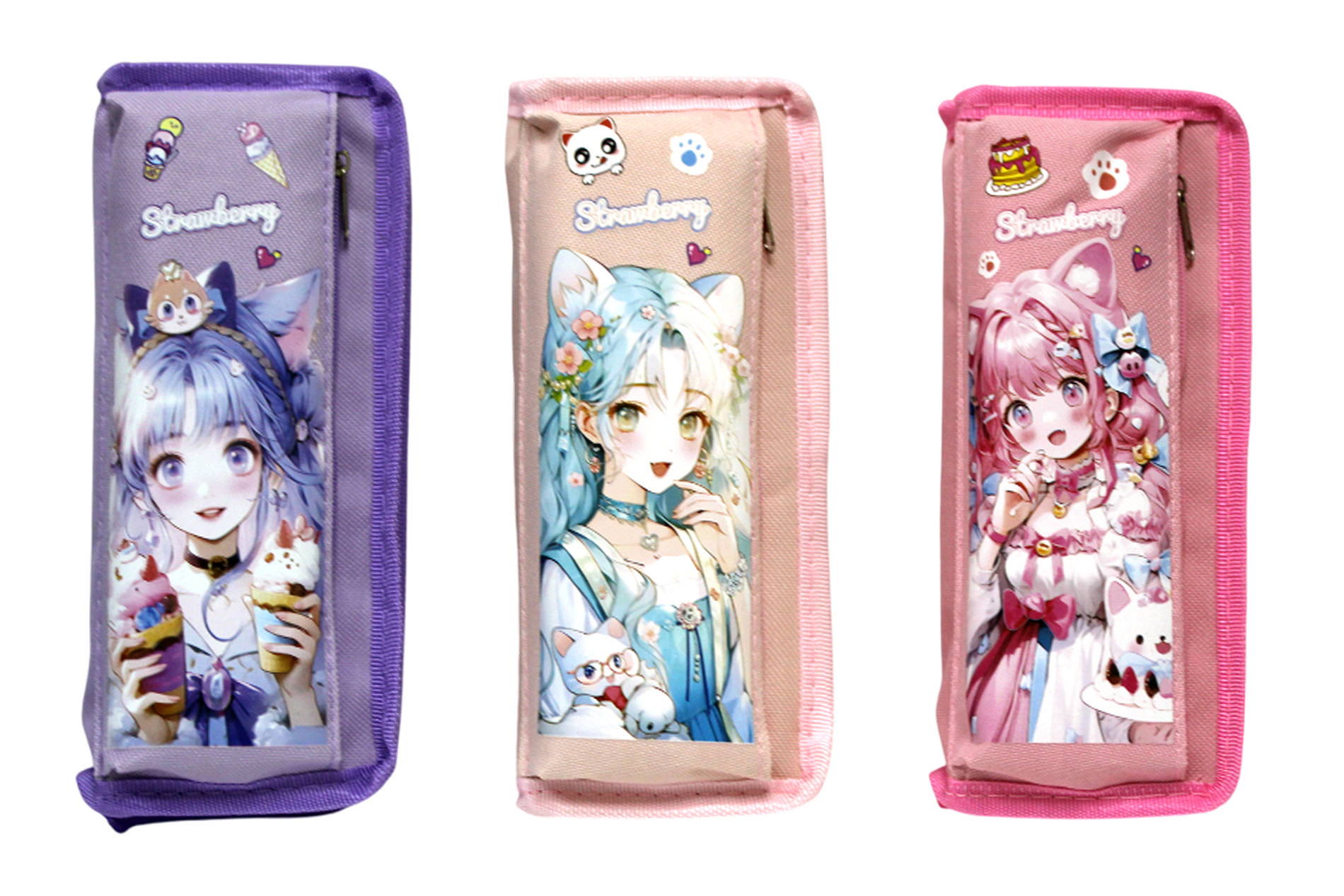 Cosmetic case "WB" /2736/ 2 compartments, Anime girl on a tablet (1/30)