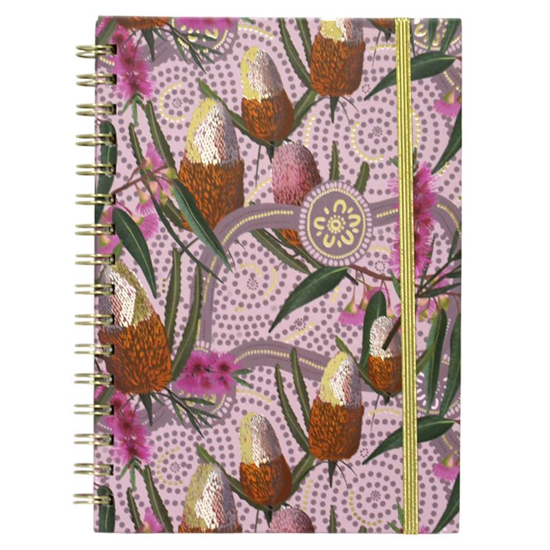 Notebook A5/100 sheets. "WB" /5241/ on a spiral, on an elastic band, incl. with foil 70 g. (1/12)