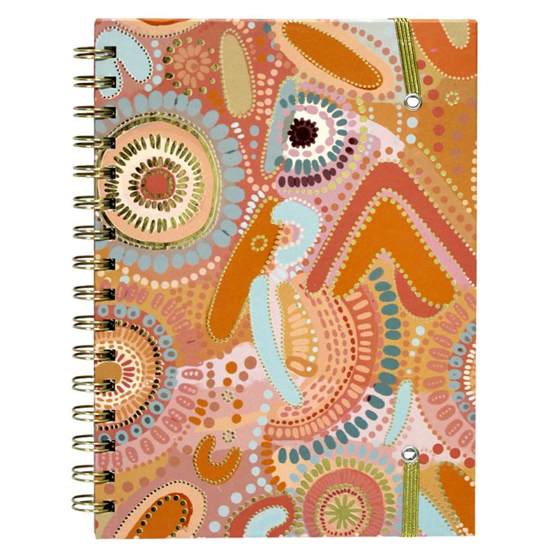 Notebook A5/100 sheets. "WB" /5239/ on a spiral, on an elastic band, incl. with foil 70 g. (1/12)