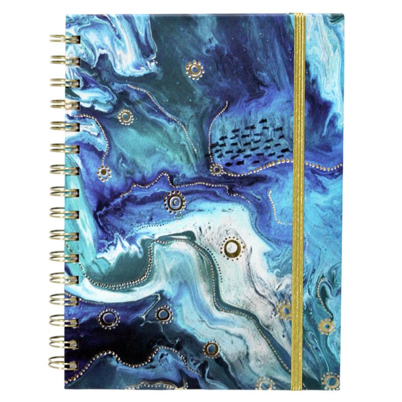 Notebook A5/100 sheets. "WB" /5238/ on a spiral, on an elastic band, incl. with foil 70 g. (1/12)