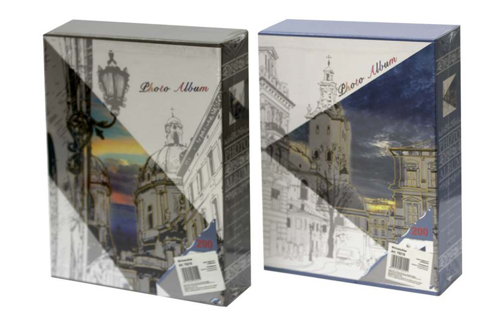 Photo album 10*15cm 200 photos /Y6218/ in a box 26.5*21*5.5cm City landscape