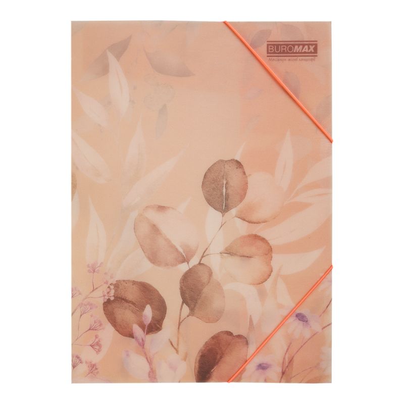 Folder on rubber bands A4 "BuroMAX" /BM.3908-46/ matte plastic, ARABESKI, peach (1/12/180)