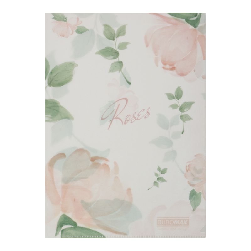 Corner folder A4 "BuroMAX" /BM.3854-27/ matte plastic, ARABESKI, coral (12/480)