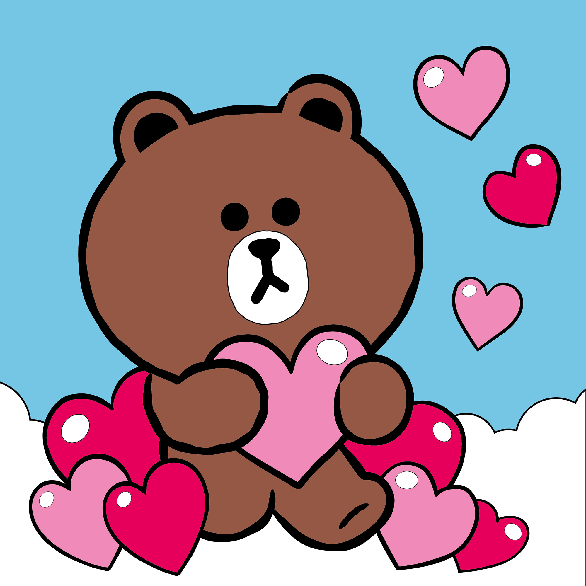 Картина за номерами "SANTI" /955037/ "Line Friends. Браун та серденько", 25*25см, LED підсвітка
