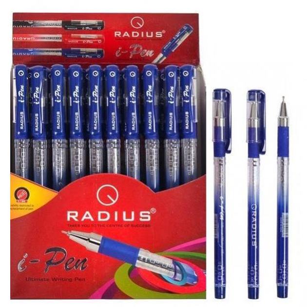 Ballpoint pen "Radius" /I-Pen/ Print on body, blue, 0.7mm (50/300/1200)