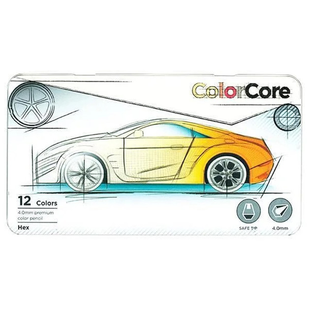Colored pencils "Marco ColorCore" 12 col. /3000-12TN-A/ metal pencil case (12/72)