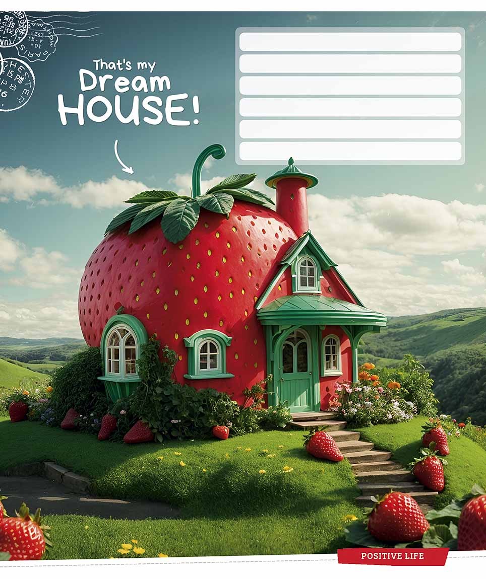 Student's notebook "Star" 12 sheets # /3530K/ "Dream house" VD varnish (night) (30/360)