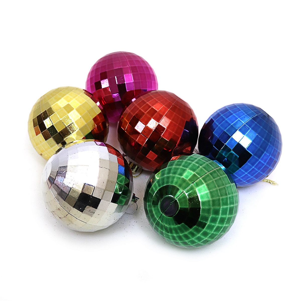 Set of Christmas balls "JO" /DSCN0569-7/ "Discoball" D7cm, 6 pcs. (1/80)