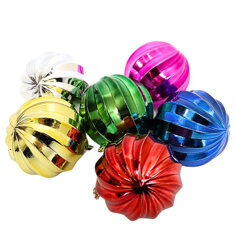 Set of Christmas balls "JO" /DSCN0571-5/ "Embossed" 5 cm, 6 pcs. (1/192)