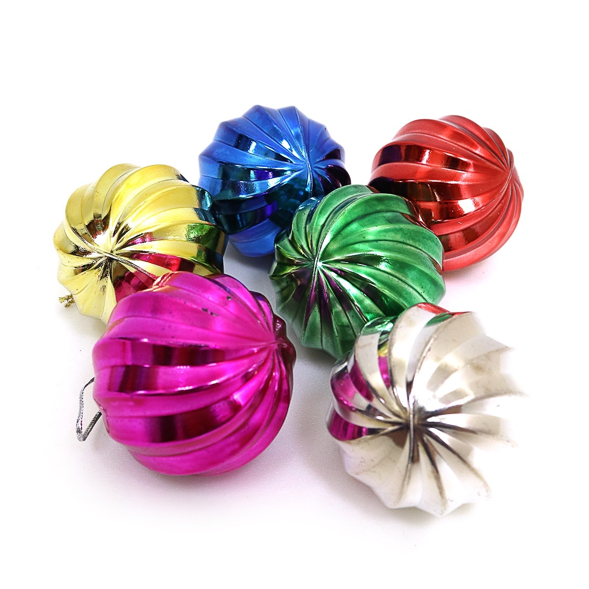 Set of New Year's balls "JO" /DSCN0571-6/ "New Year's" 6 ​​cm, 6 pcs. (1/115)