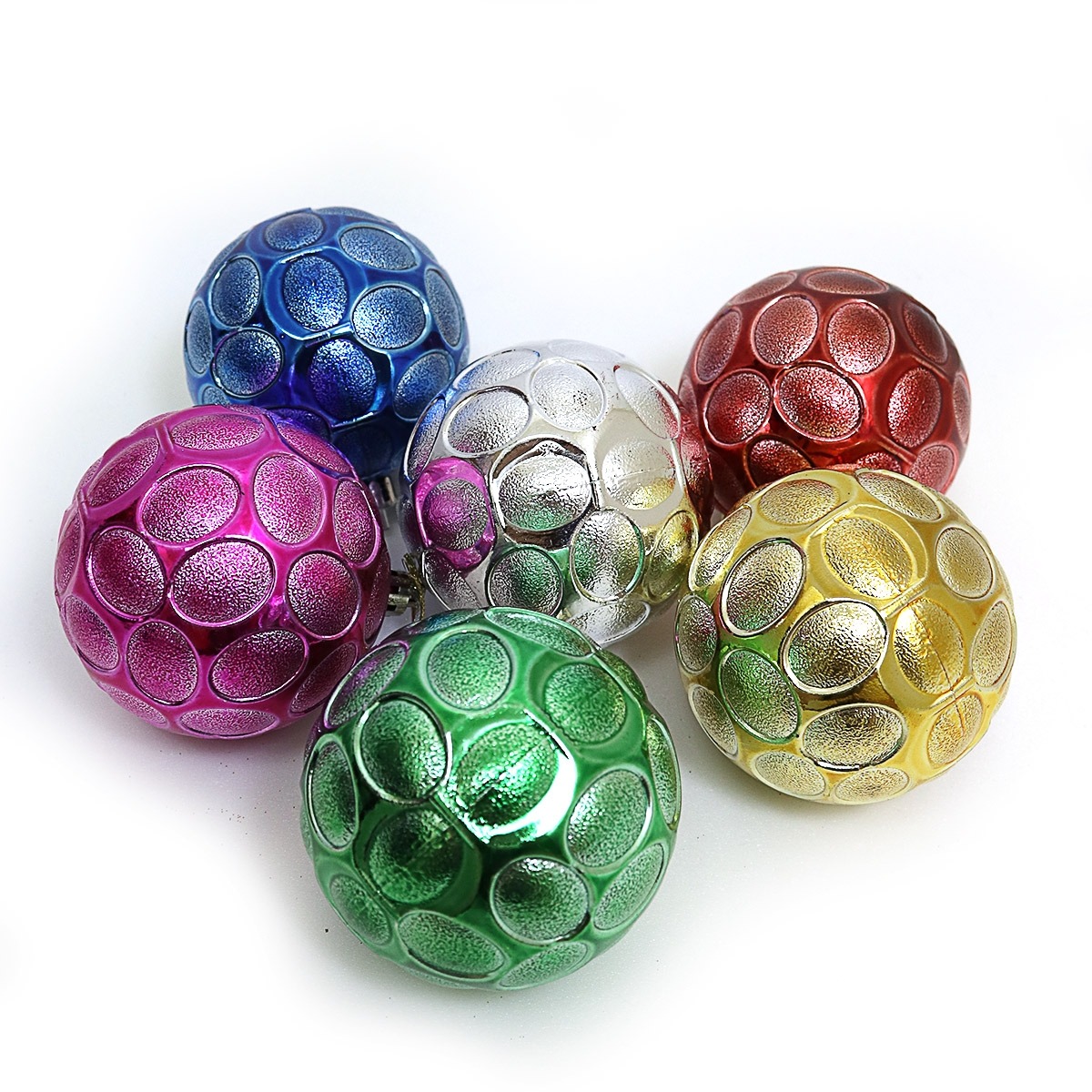 Set of Christmas balls "JO" /DSCN0572-7/ "Honeycombs" 7cm, 6pcs, OPP (1/80)
