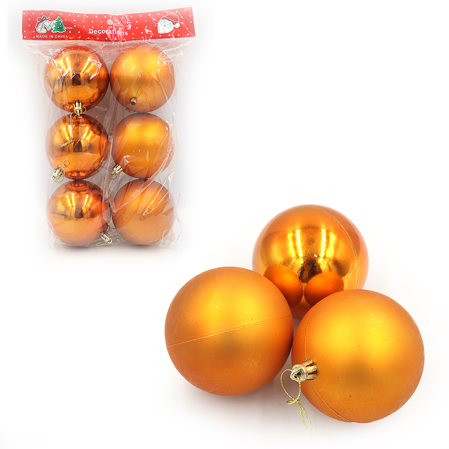 Set of New Year's balls "JO" /DSCN1494-8/ "New year" 8cm, 6pcs (1/64)
