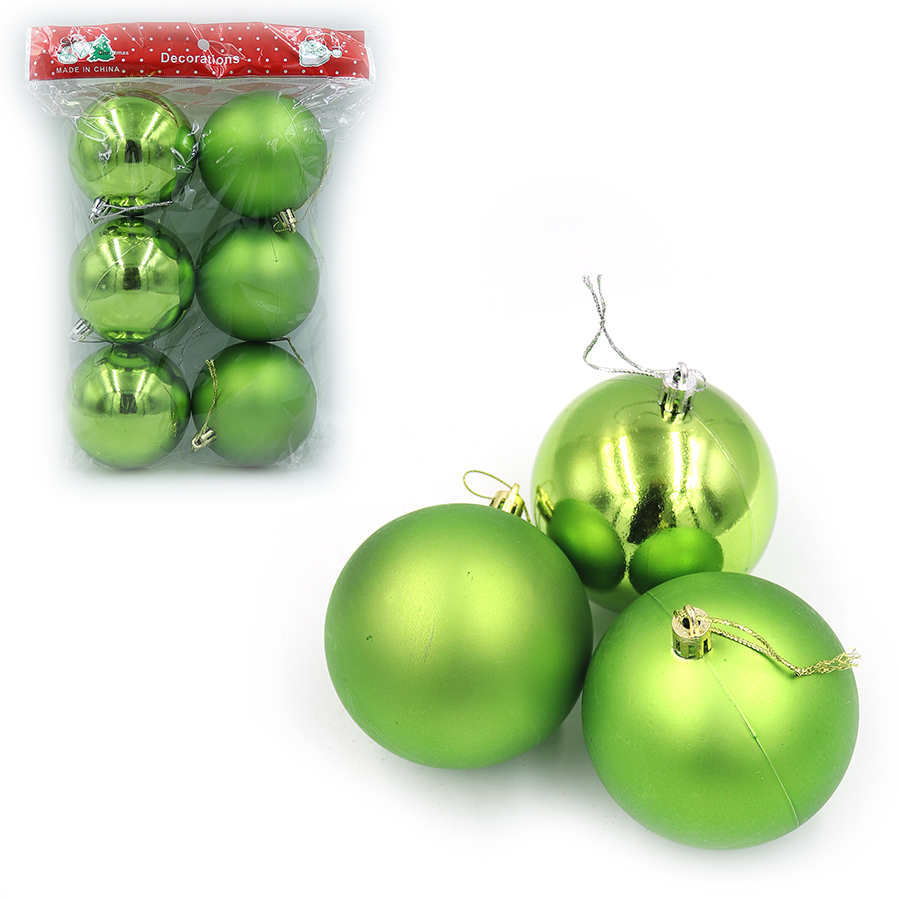 Set of Christmas balls "JO" /DSCN1499-8/ "Holiday" 8cm, 6pcs (1/64)