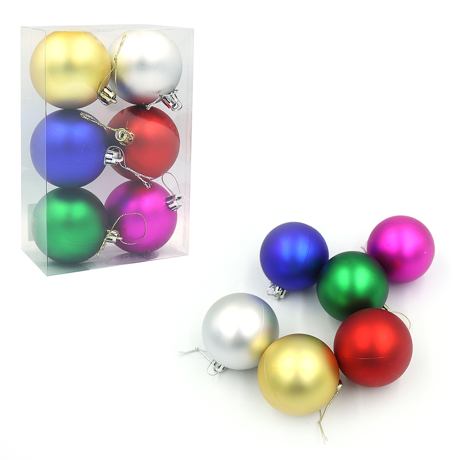 Set of Christmas balls "JO" /DSCN1038/ "Multicolor" D6cm 6pcs (1/120)