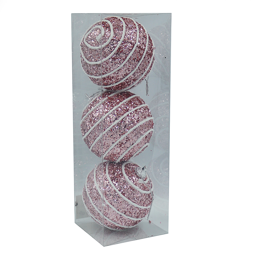 Set of Christmas balls "JO" /DSCN1450/ "Spiral" 8cm, 3 pcs.  (1/128)