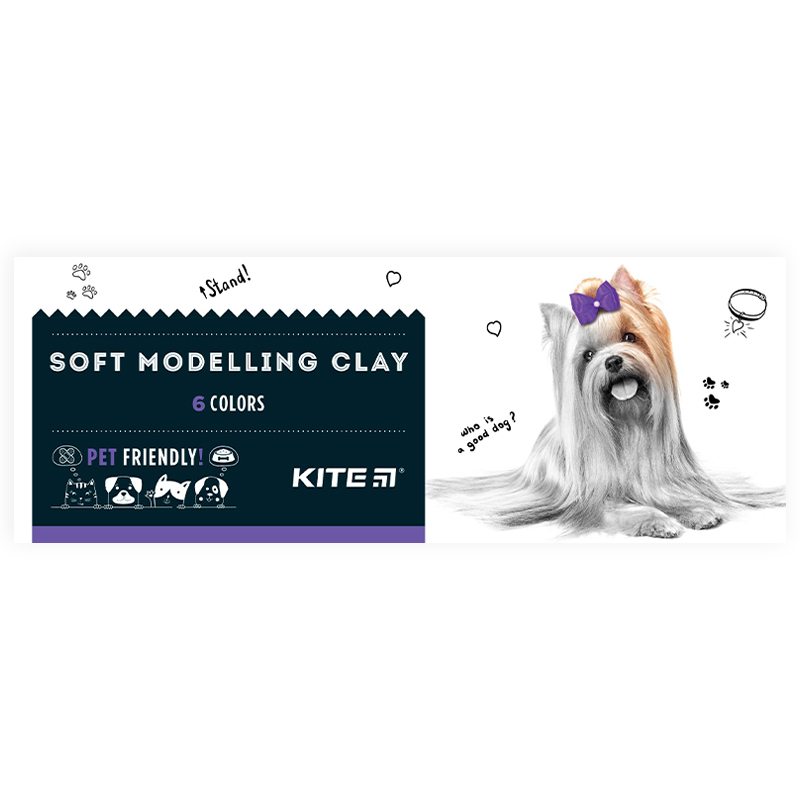 Plasticine wax "Kite" /K22-081/ 6 pcs*120 g. "Kite Dogs" (1/60)
