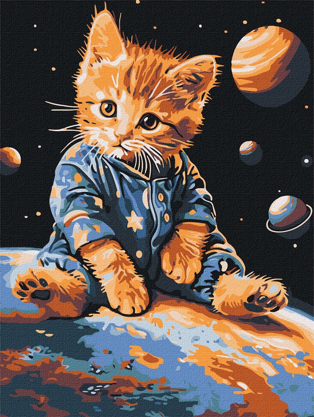 Painting by numbers "Ideyka" /KHO6646/ "Starry cat" 30*40cm