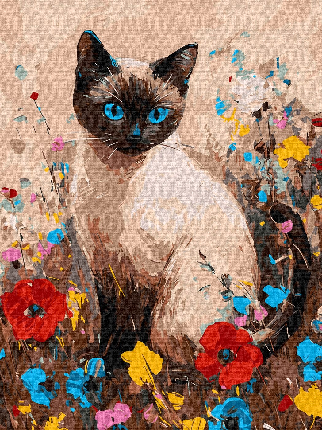 Painting by numbers "Ideyka" /KHO6694/ "Cat in flowers" 30*40cm