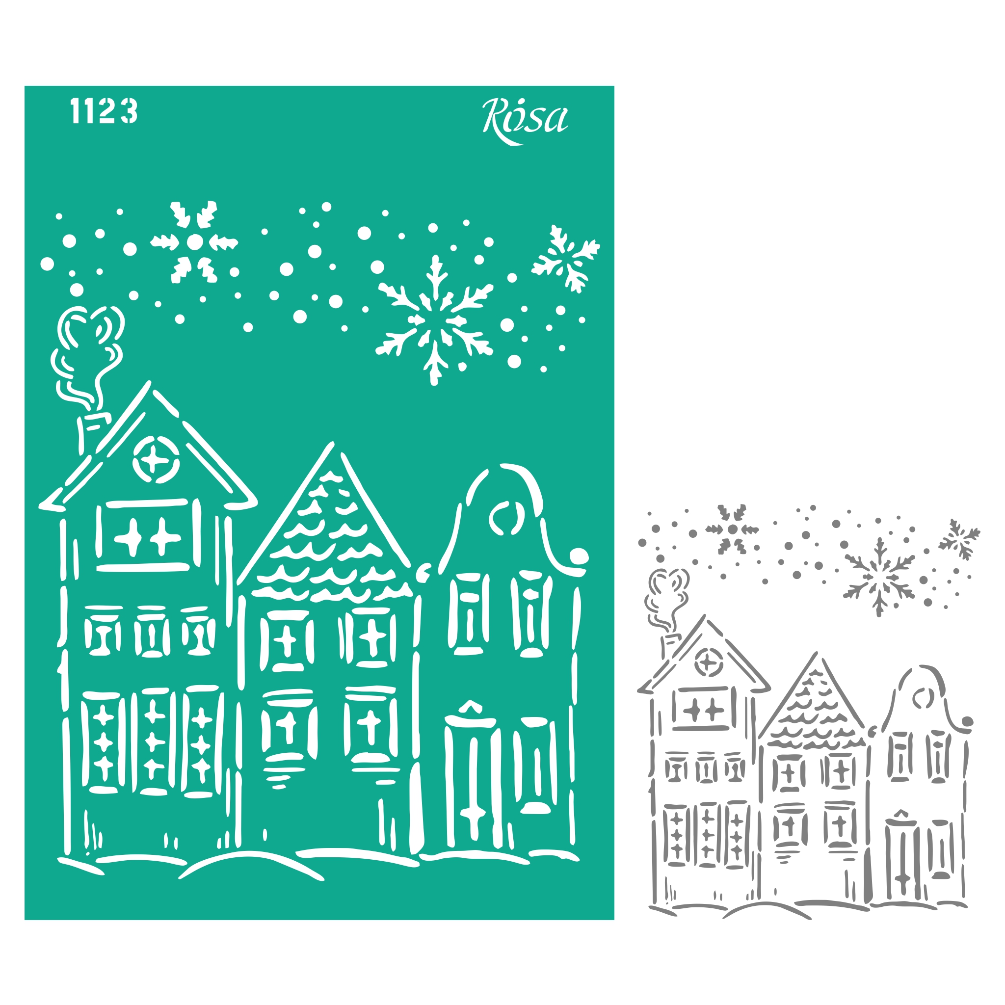 Reusable self-adhesive stencil "Rosa Talent" /1123/ A4 (21*29.7 cm) "New Year"