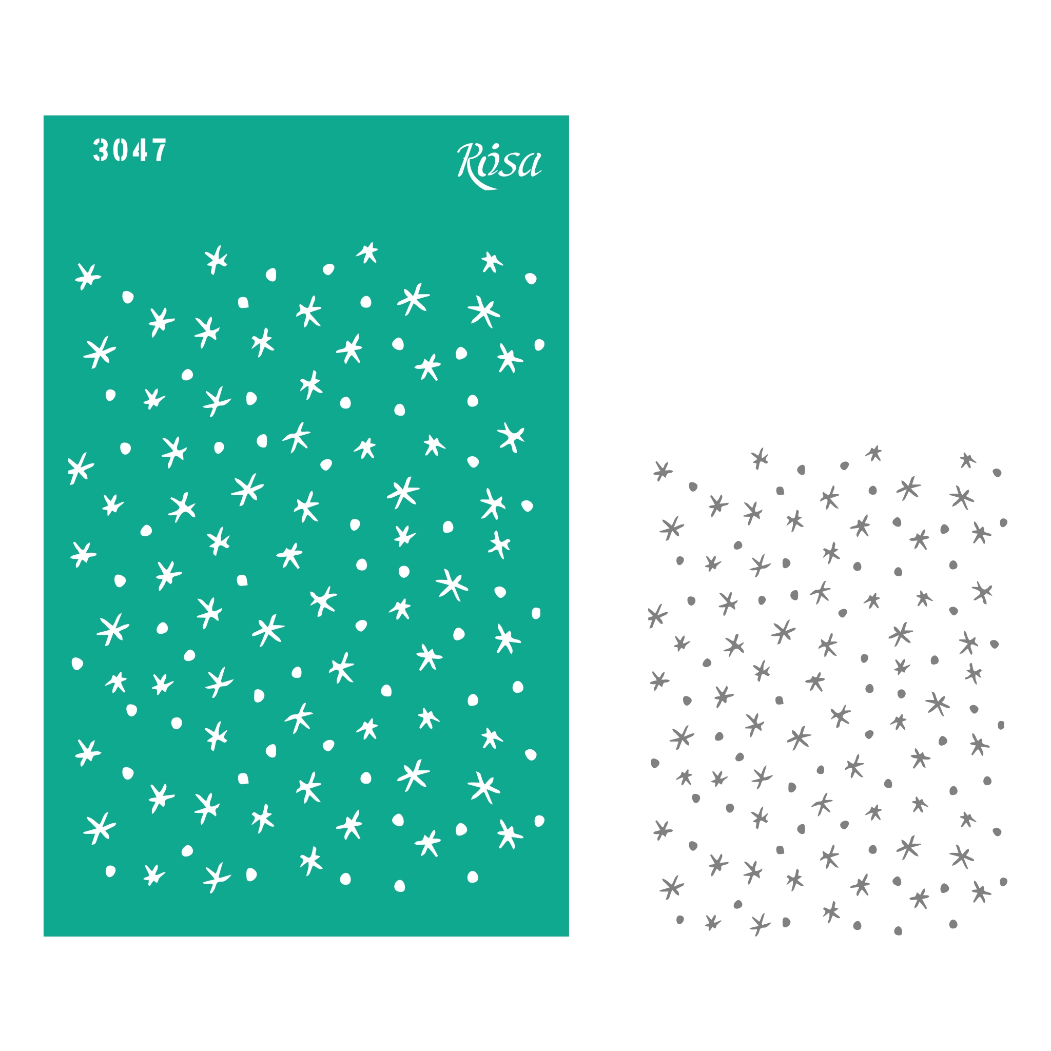 Reusable self-adhesive stencil "Rosa Talent" /3047/ 13*20cm "New Year"