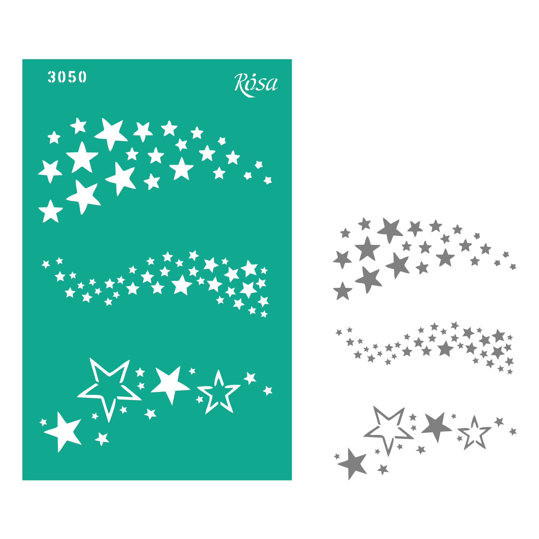 Reusable self-adhesive stencil "Rosa Talent" /3050/ 13*20cm "New Year"