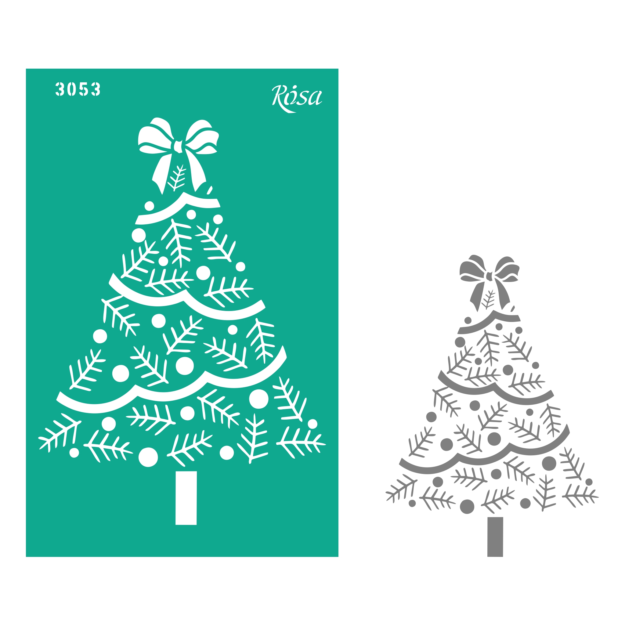 Reusable self-adhesive stencil "Rosa Talent" /3053/ 13*20cm "New Year"