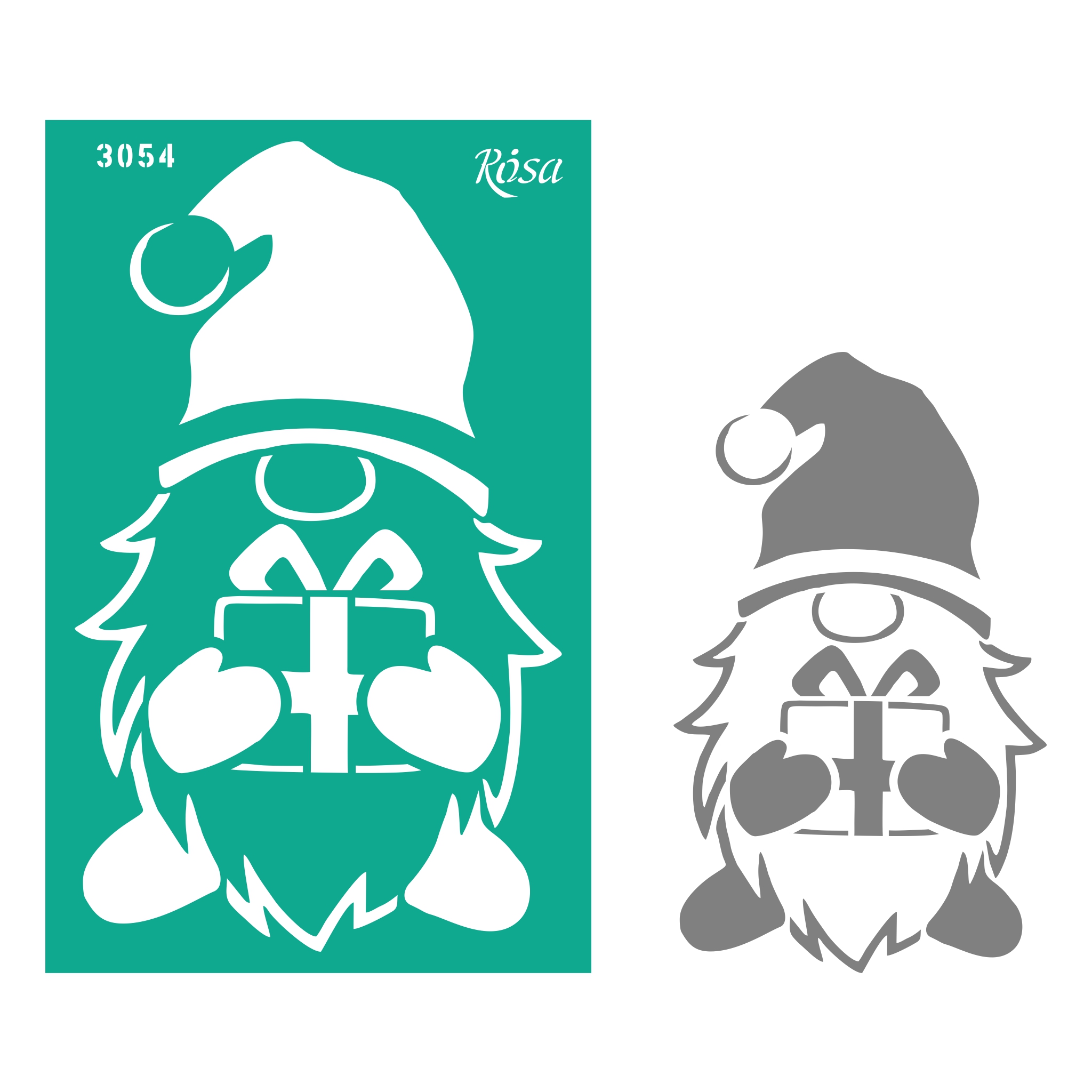 Reusable self-adhesive stencil "Rosa Talent" /3054/ 13*20cm "New Year"