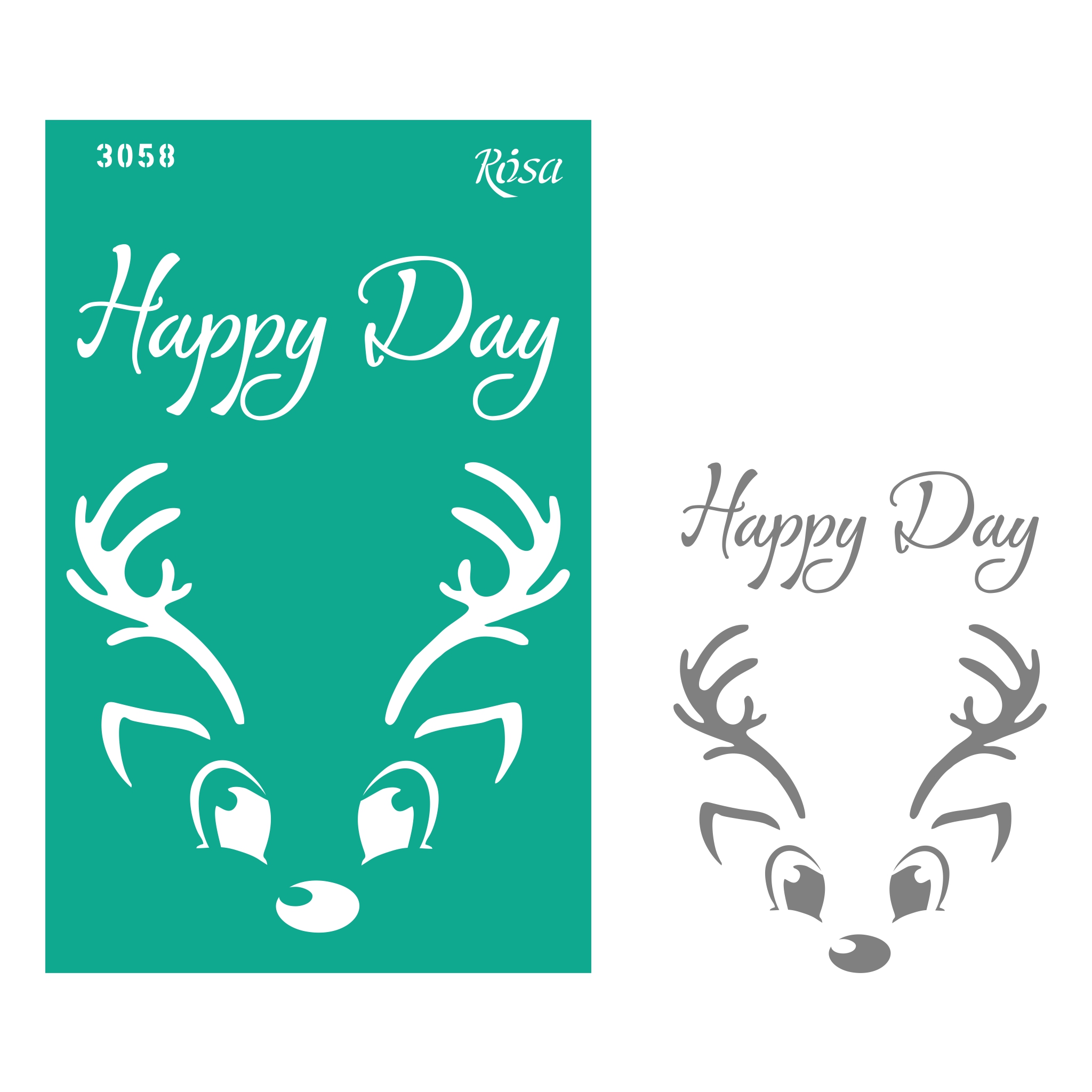 Reusable self-adhesive stencil "Rosa Talent" /3058/ 13*20cm "New Year"