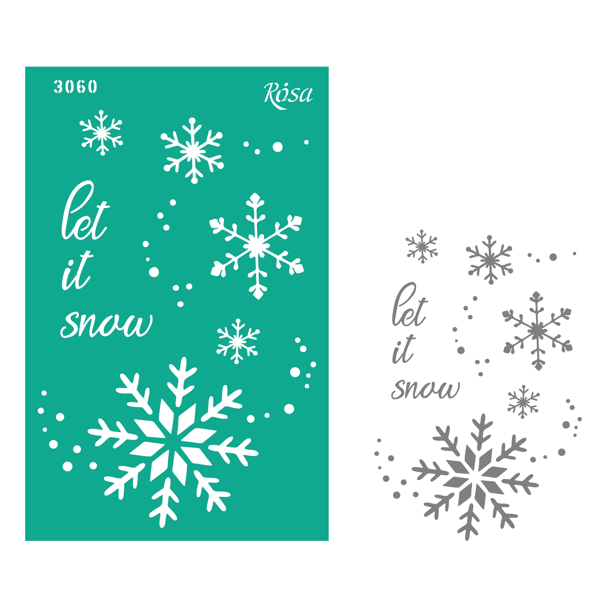 Reusable self-adhesive stencil "Rosa Talent" /3060/ 13*20cm "New Year"