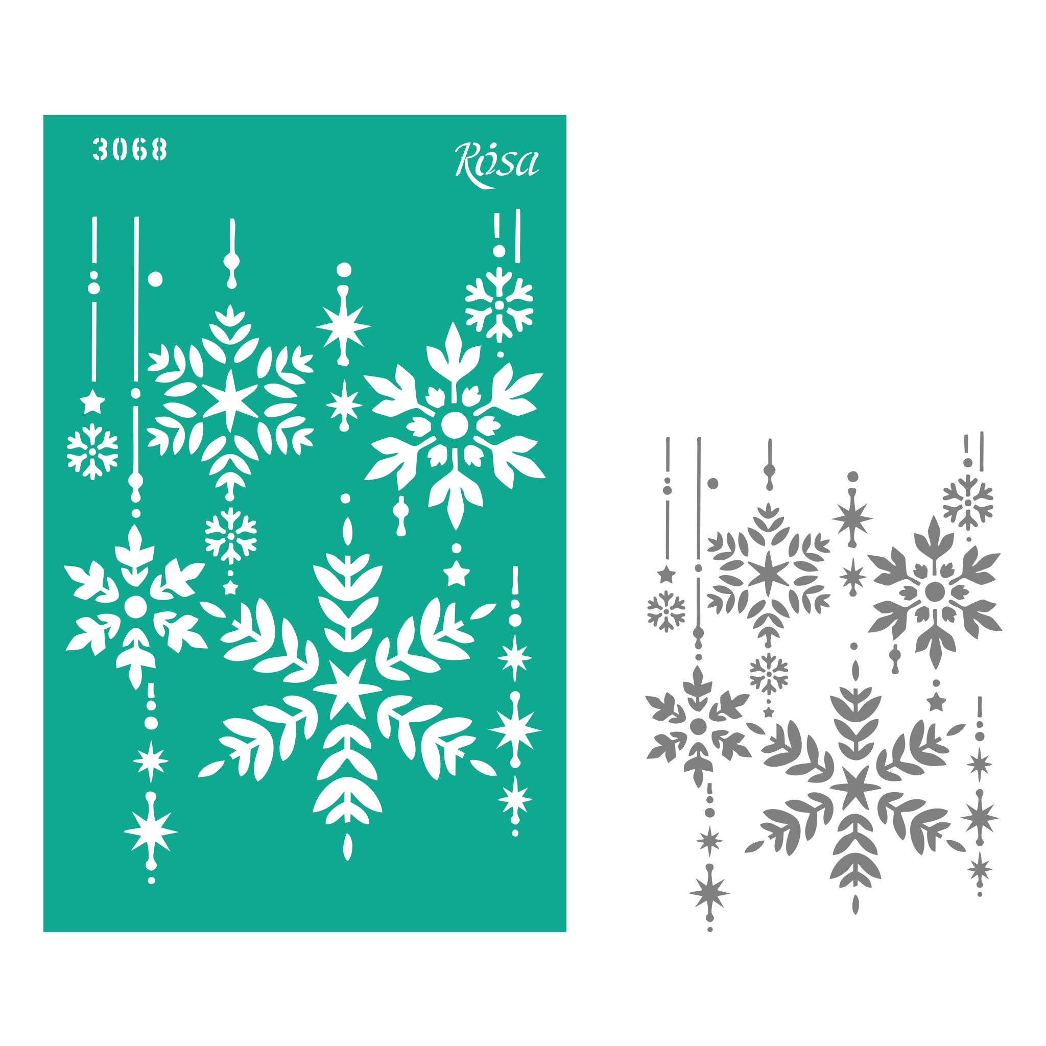 Reusable self-adhesive stencil "Rosa Talent" /3068/ 13*20cm "New Year"