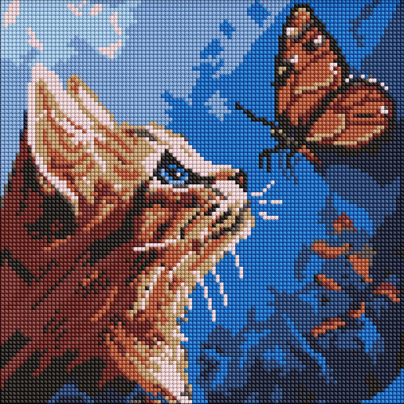Diamond mosaic "Ideyka" /AMO20076/ "Cat and butterfly" 30*30cm