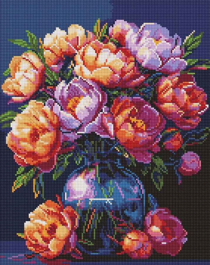Diamond mosaic "Ideyka" /AMO20028/ "Bouquet of peonies" 40*50cm